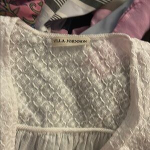 Ulla Johnson White Textured Blouse